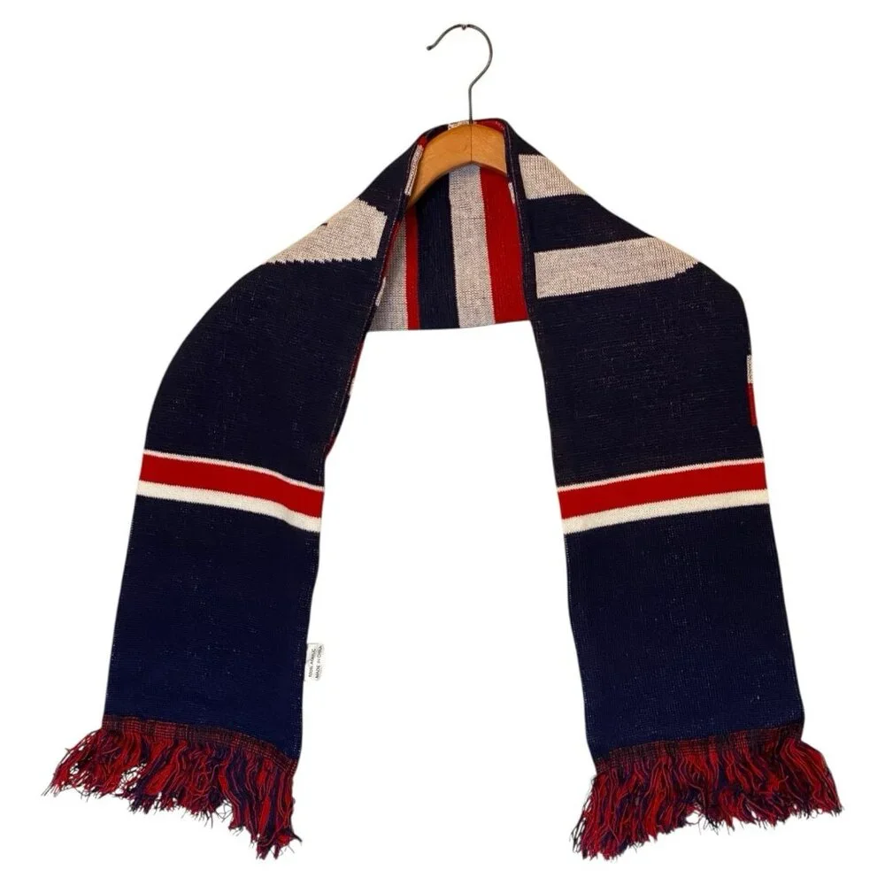USA Olympic Scarf Red White Blue Acrylic Sweater Knit AT&T Proud Partner